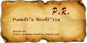 Puskás Rozália névjegykártya