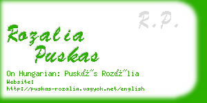 rozalia puskas business card